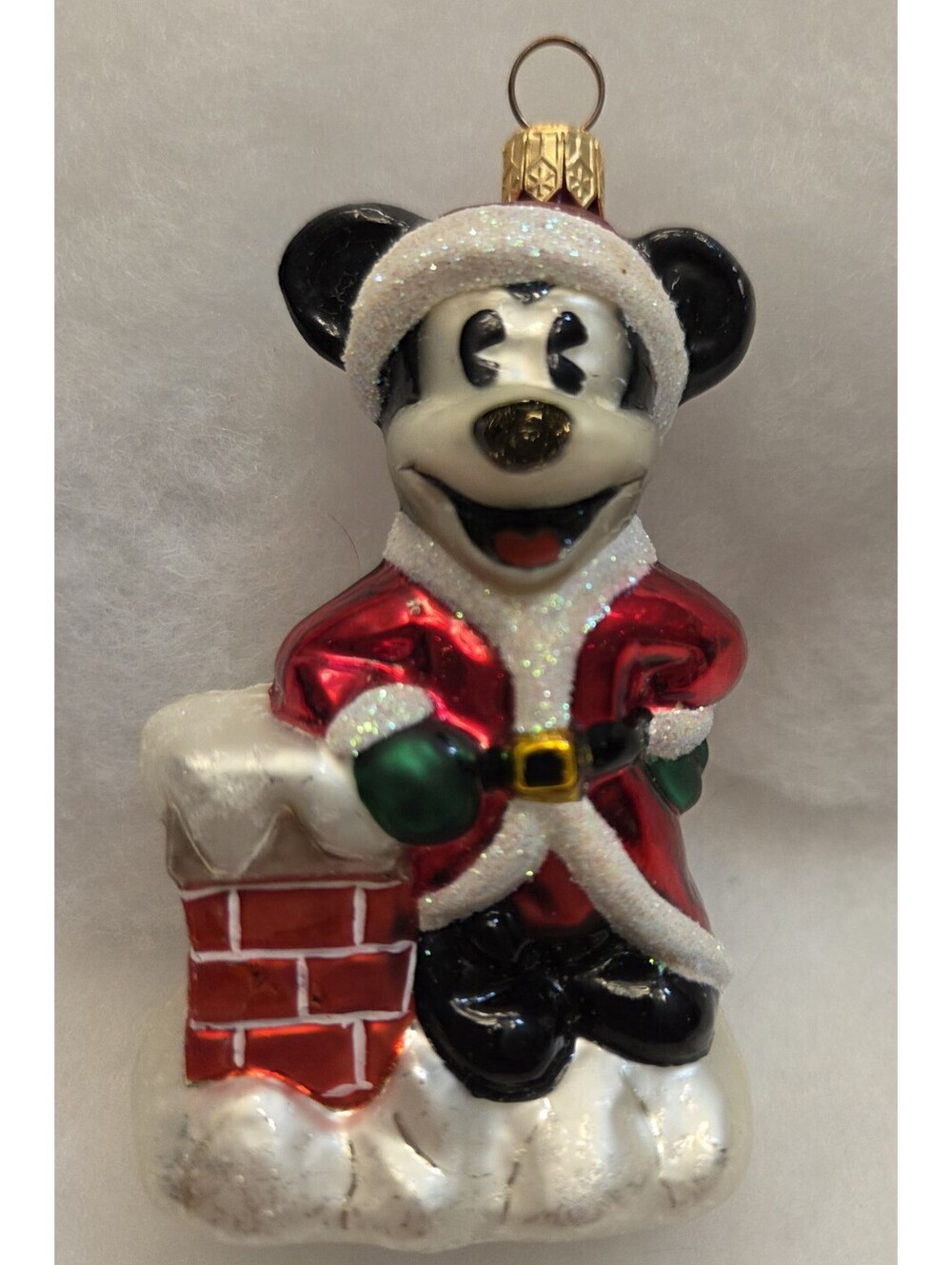 Christopher Radko 1997 Rooftop Santa Mickey Mouse Christmas Glass Ornament New